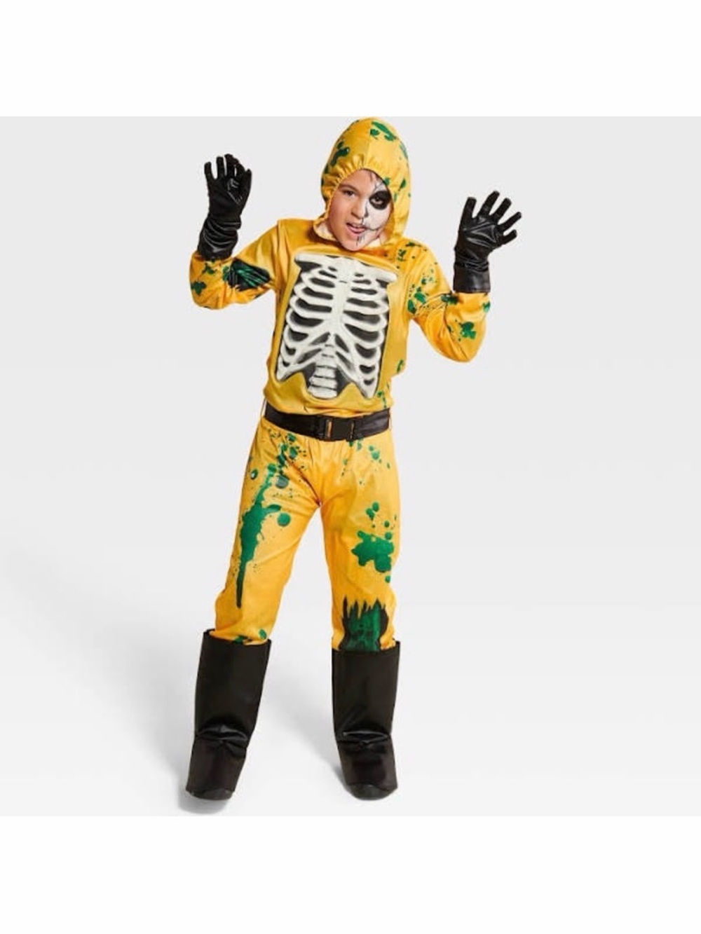 Kids 👦🏻👧🏻 Glow In The Dark Biohazard Suit Halloween 🎃 Costume Sizes S (4-7)